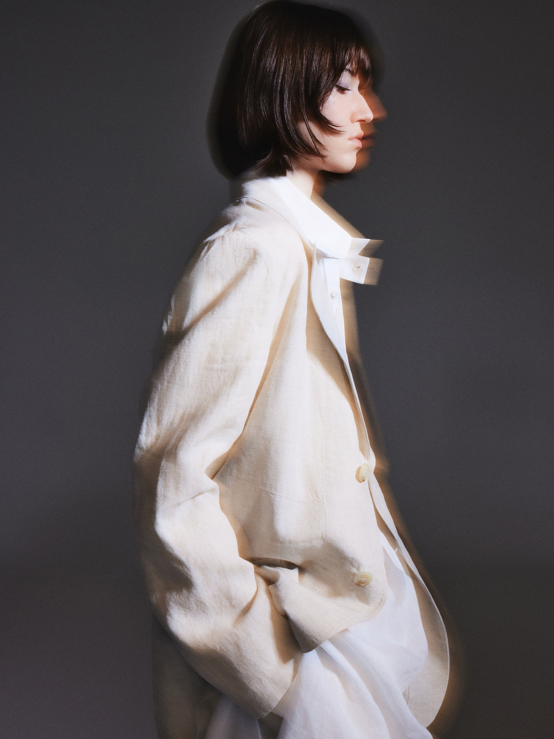 100% Linen Loose Fit X-Line Unisex Blazer