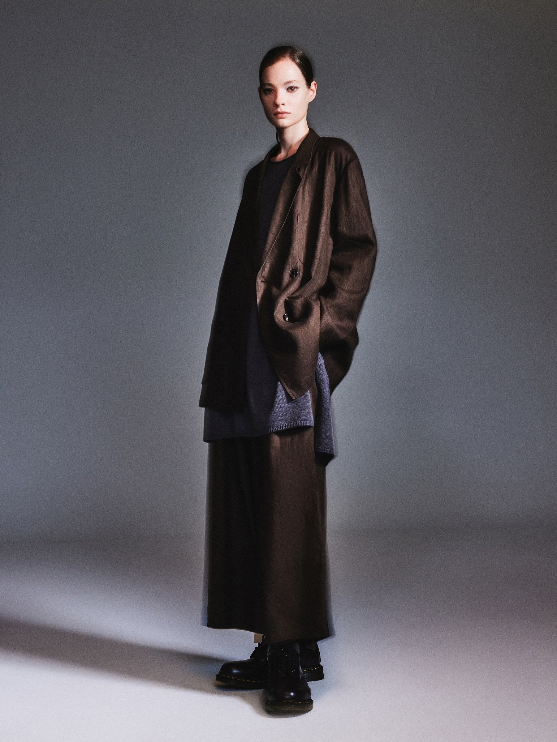 100% Linen Loose Fit H-Line Unisex Shop Coat