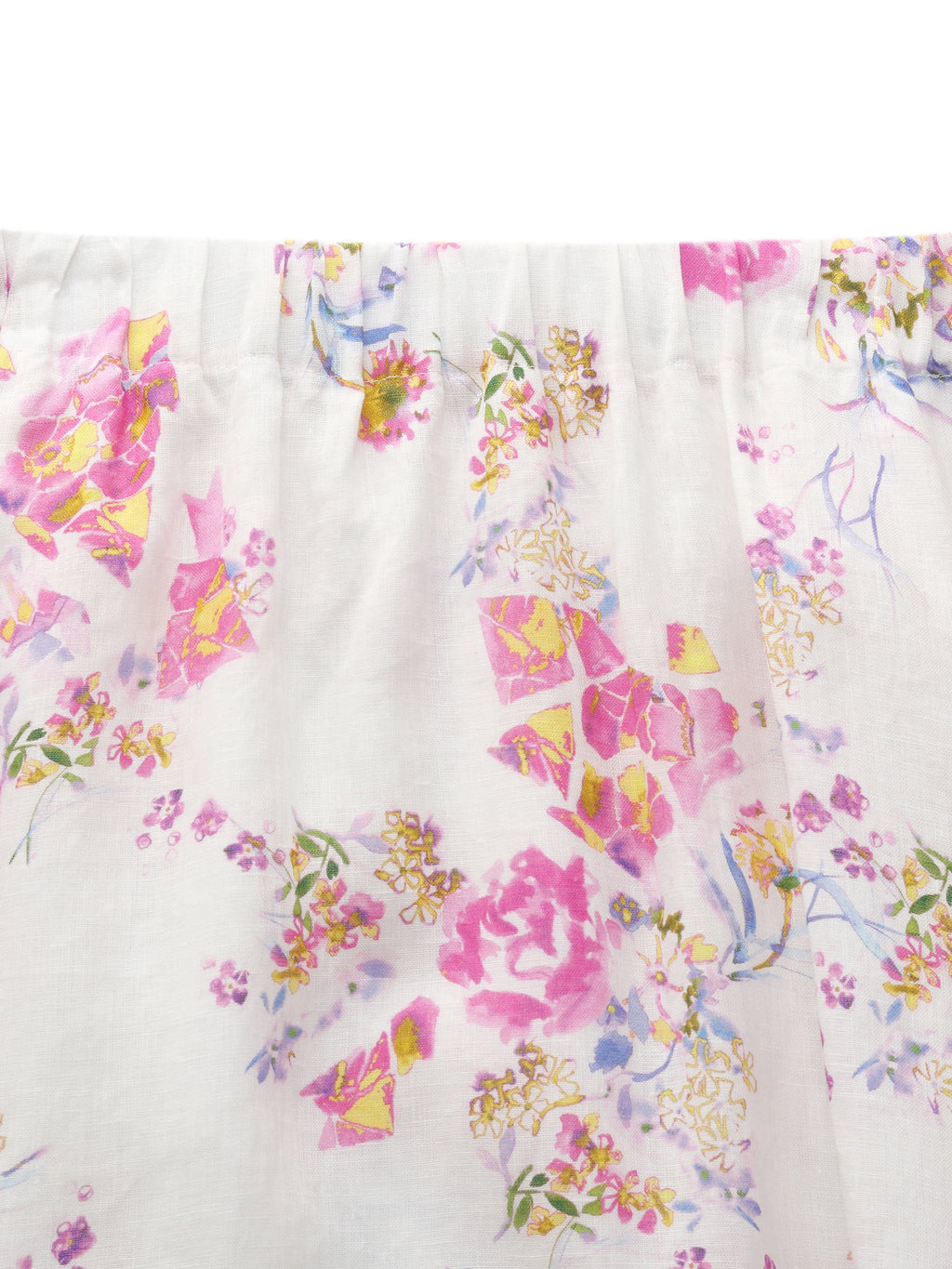 100% Linen Rose Print Women A-Line Skirt