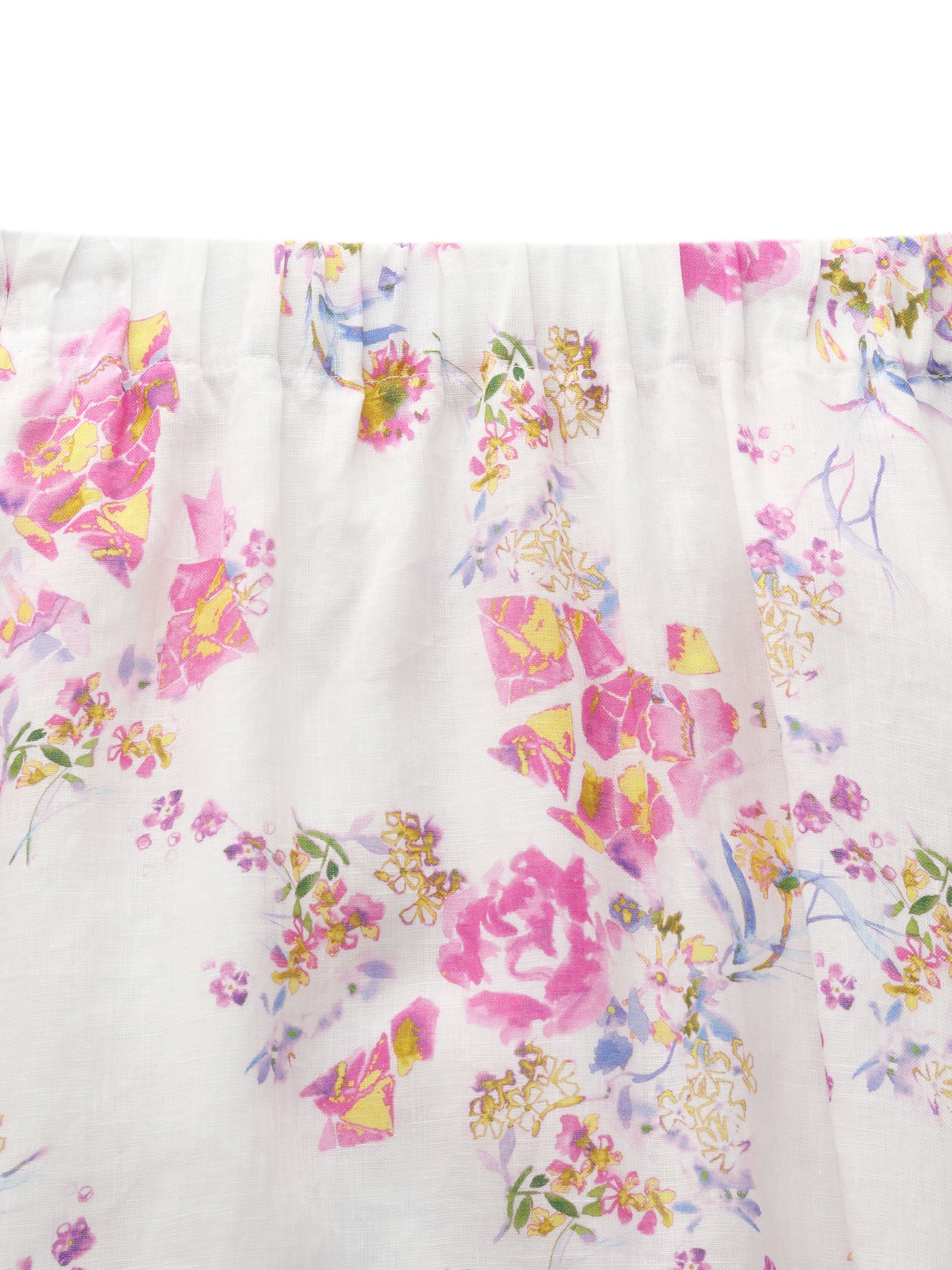 100% Linen Rose Print Women A-Line Skirt