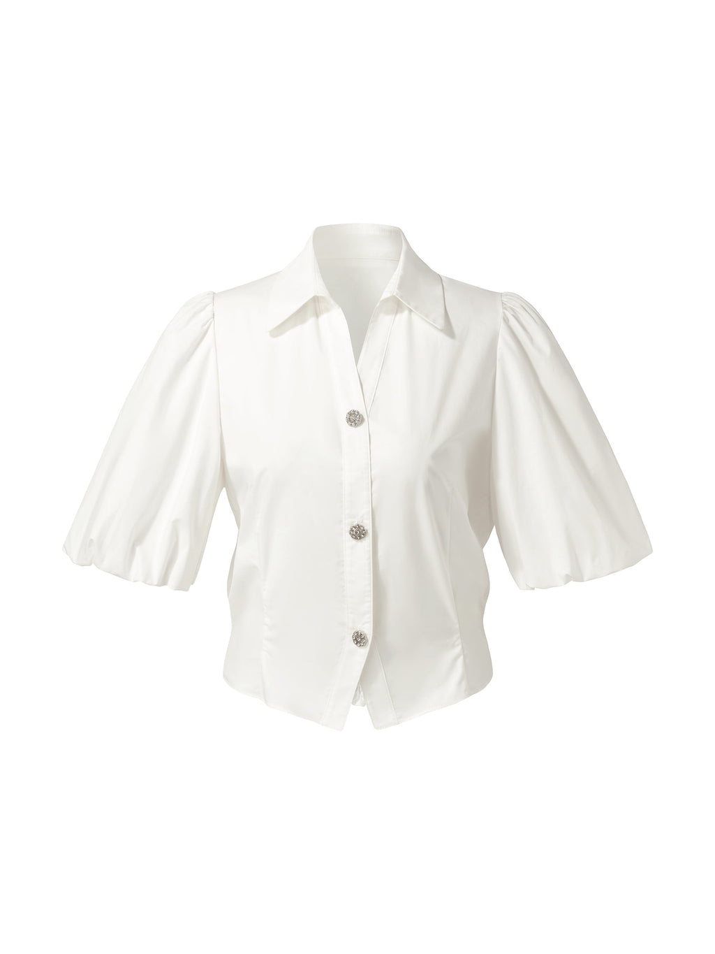 100% Cotton Puff Sleeve Women Shirt