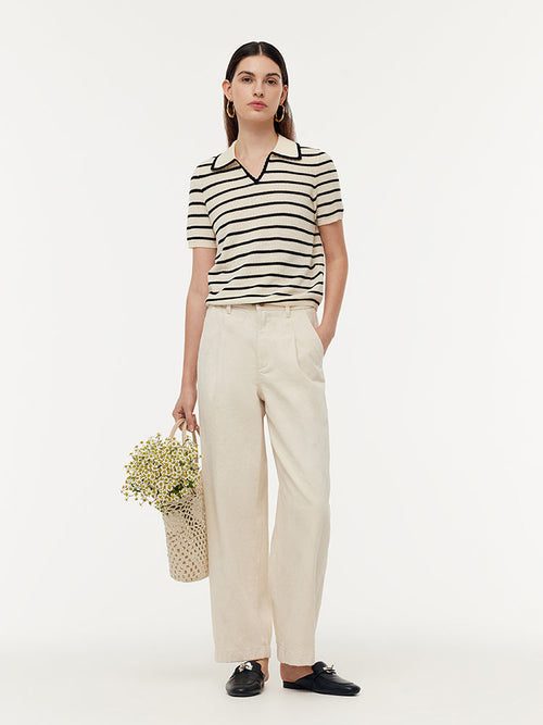 100% Cotton Denim Adjustable Waist Women Carrot Fit Jeans