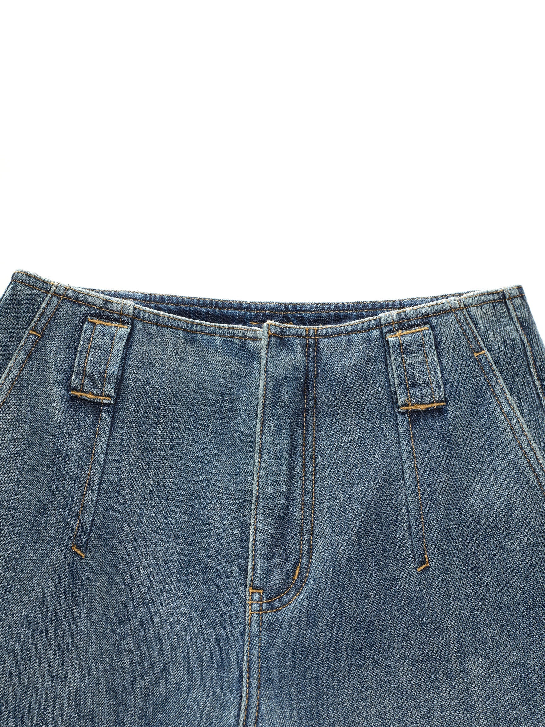 100% Cotton Denim Fleece Lined Women Wide Leg Jeans