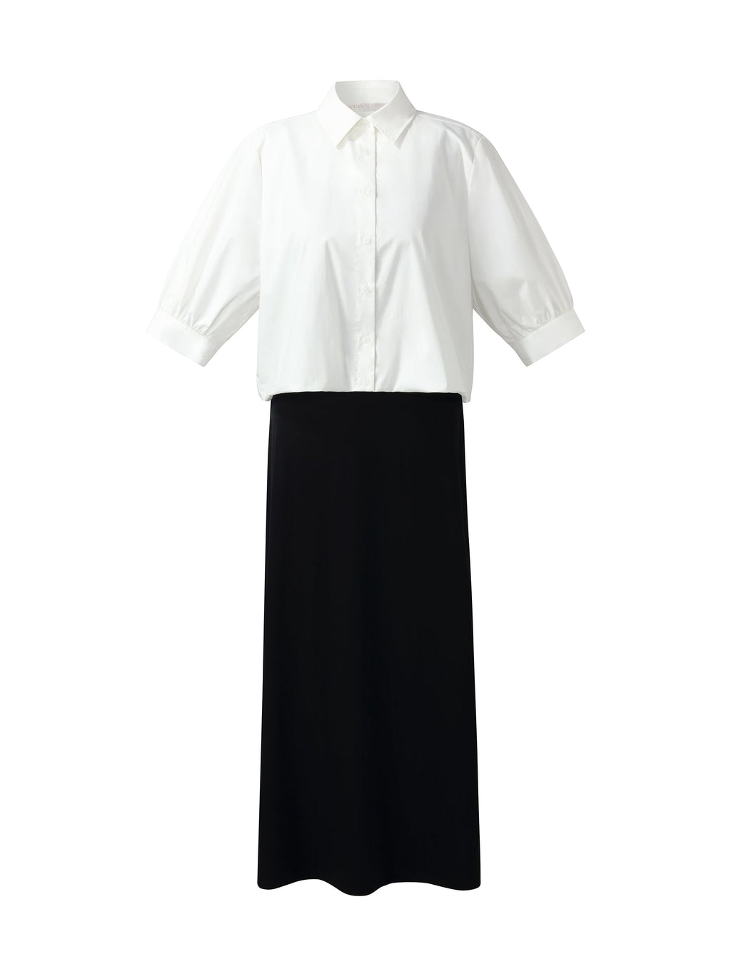 100% Cotton Shirt And Sleeveless Midi Dress Two-Piece Set