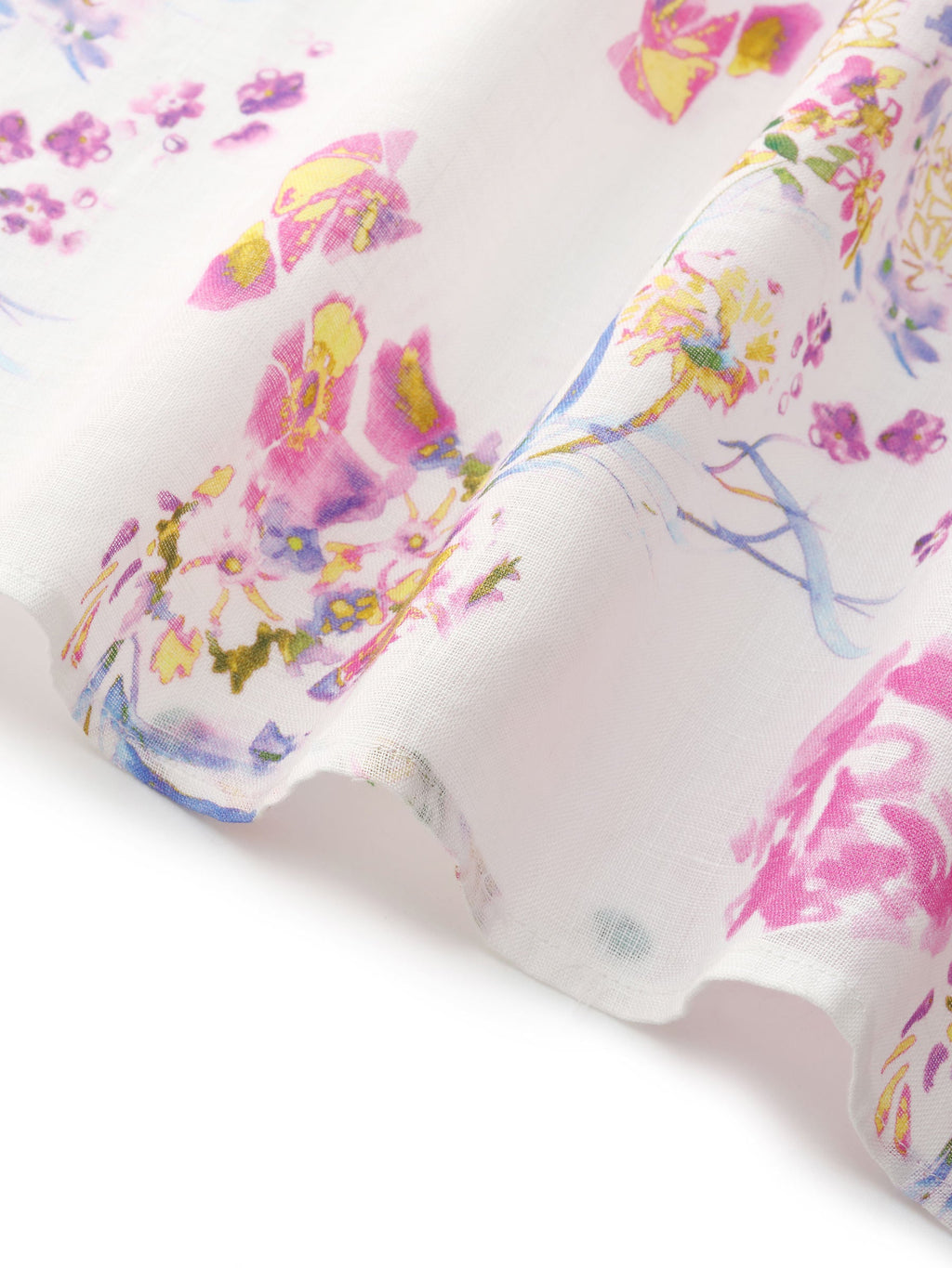 100% Linen Rose Print Women A-Line Skirt