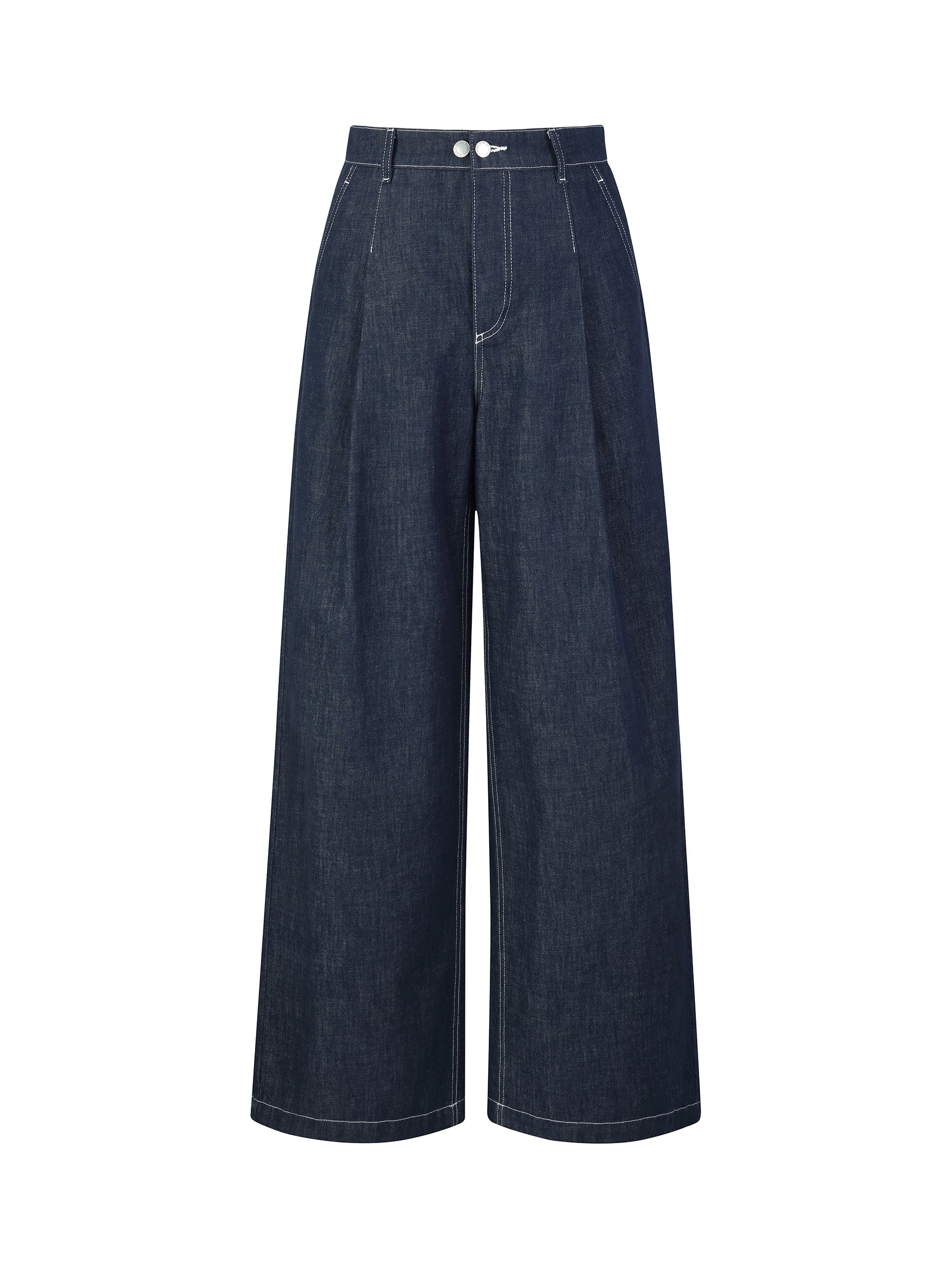 100% Cotton Denim Straight Wide Leg Women Jeans