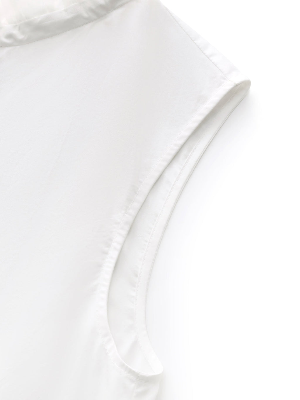 100% Cotton Ruffled Collar Women Sleeveless Blouse