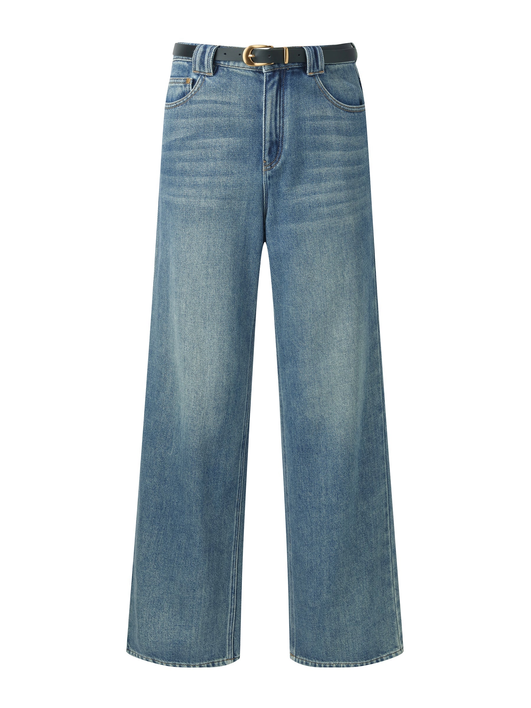 100% Cotton Denim Women Straight Leg Jeans