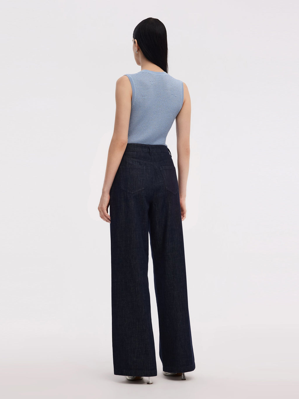 100% Cotton Denim Women Straight Leg Jeans