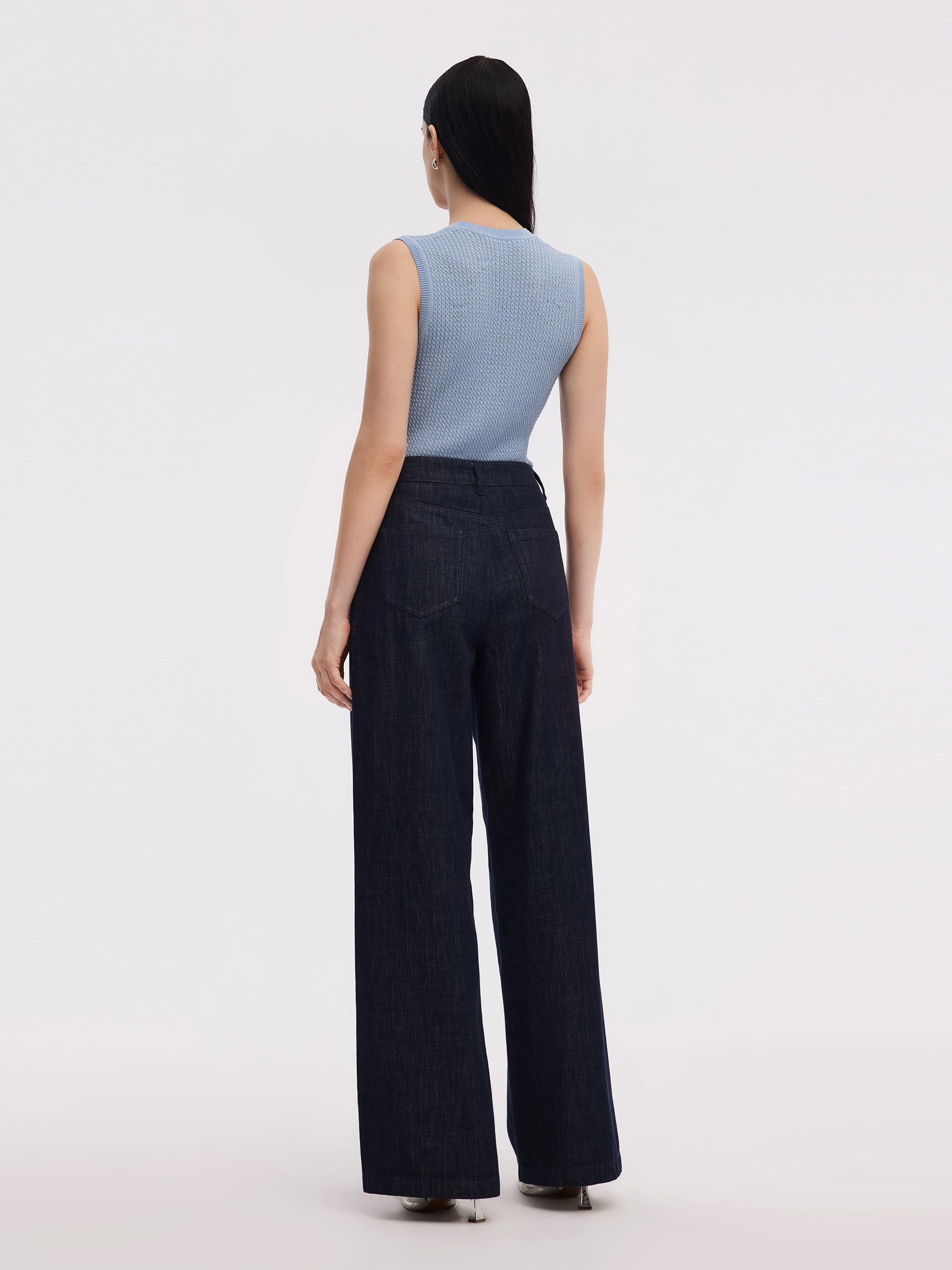 100% Cotton Denim Women Straight Leg Jeans