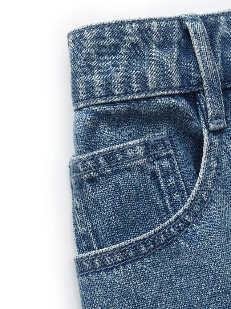100% Cotton Denim Glitter Adjustable Waist Women Skirt