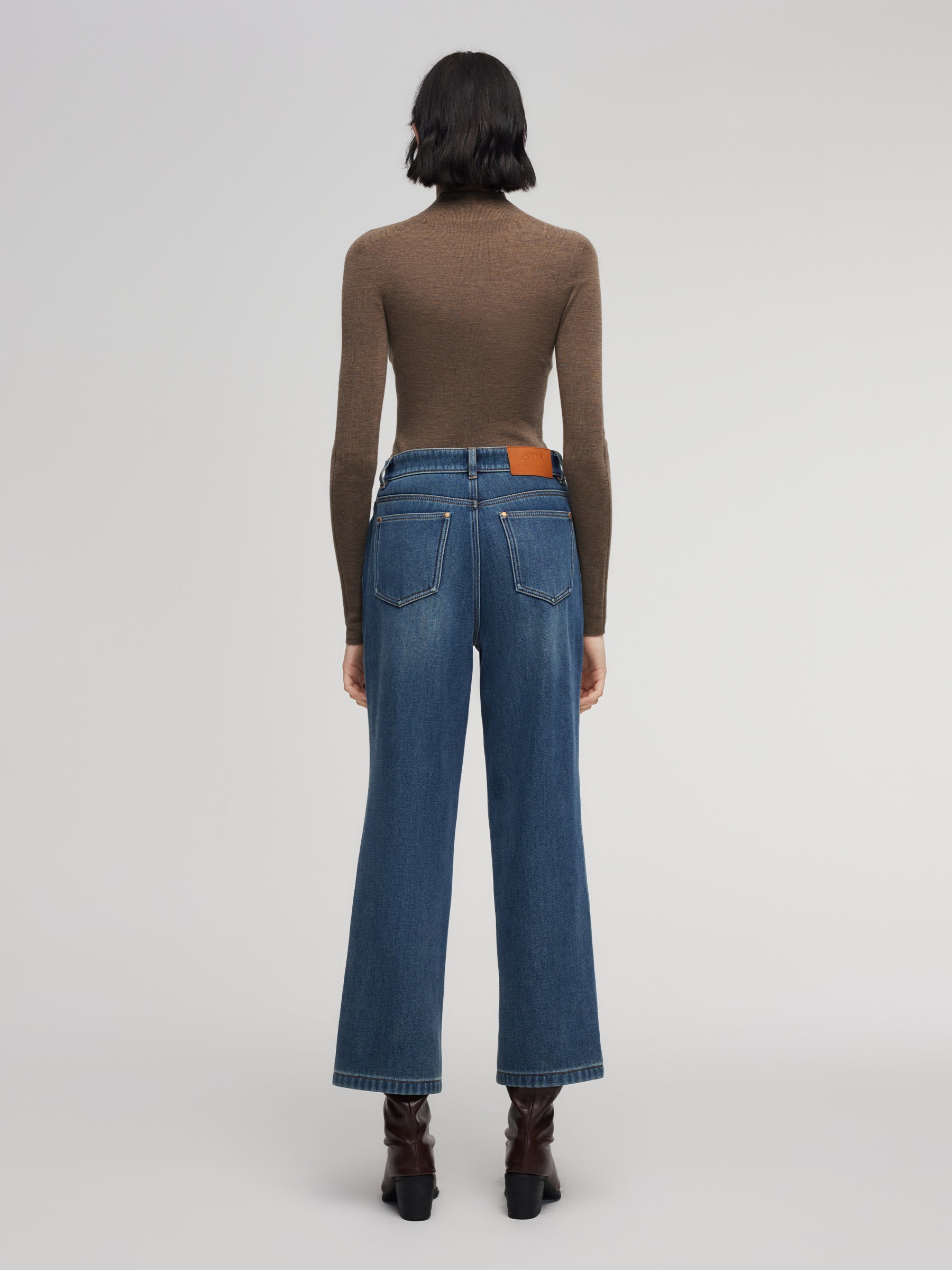 100% Cotton Denim Fleece Lined Women Straight Ankle Length Jeans