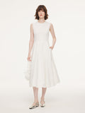 100% Cotton Bubble Hem Women Sleeveless Maxi Dress With Bag