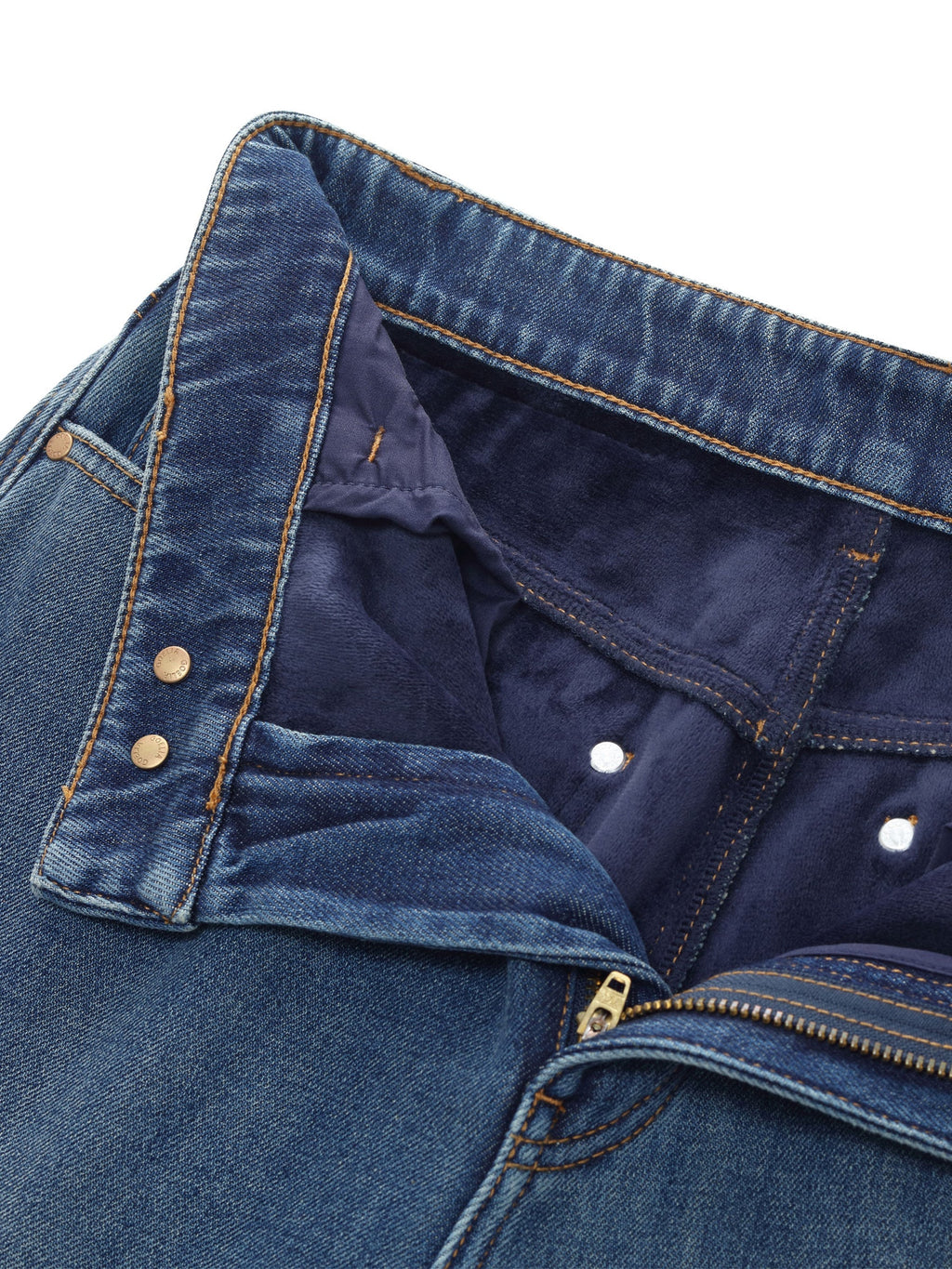 100% Cotton Denim Fleece Lined Women Straight Ankle Length Jeans