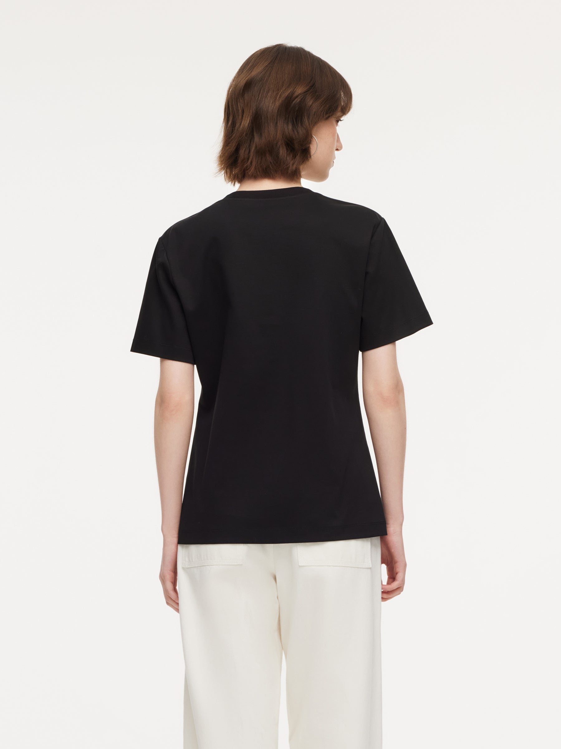 100% Cotton Women T-Shirt With 18MM Gambiered Canton Gauze Pocket
