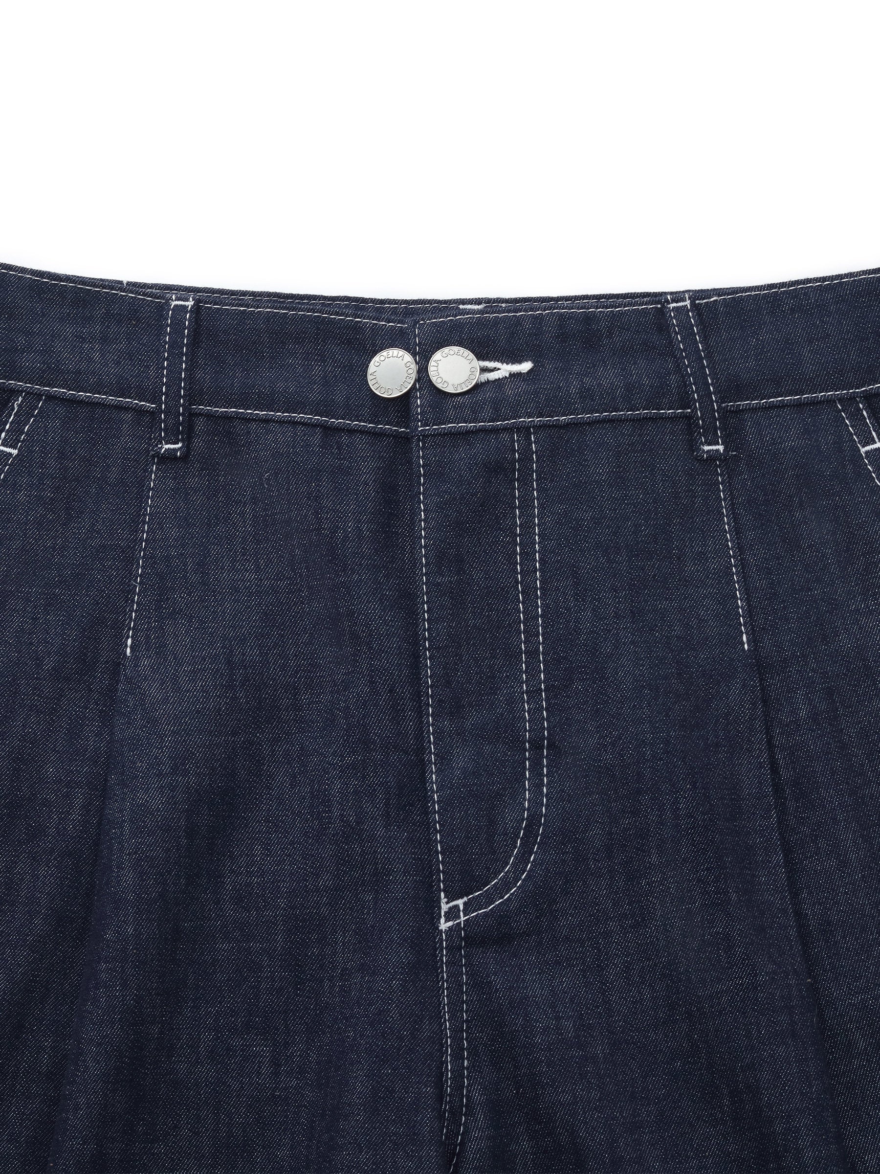 100% Cotton Denim Straight Wide Leg Women Jeans
